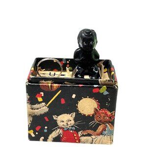 Uncas Toy Ring Complete Set Cat Box Black Baby Doll Patent 1643421 Vintage USA